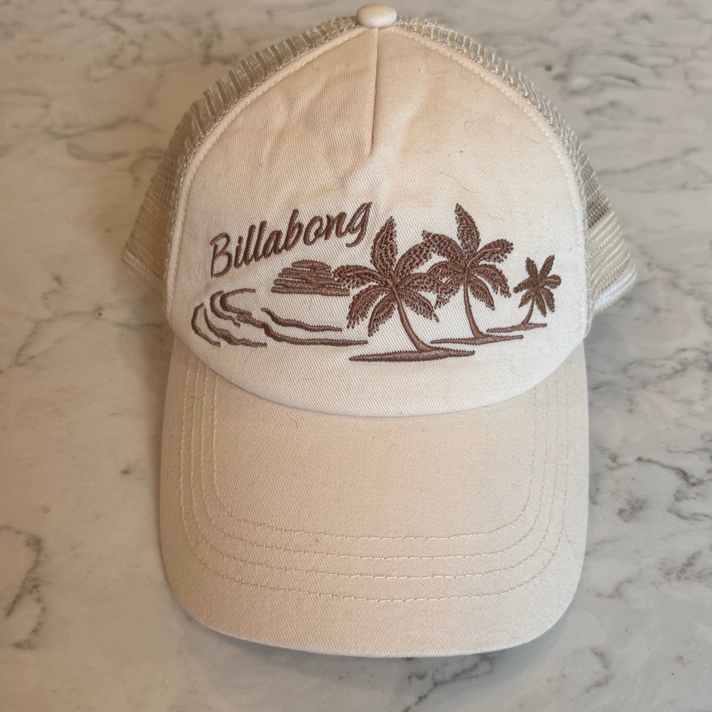 Billabong Beige and Brown Palm Trucker Hat